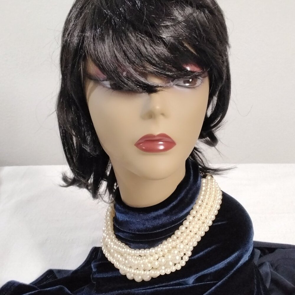 Vintage Faux Pearls Beads necklace 18" length Chocked Chunky Elegant Classic 001 - Picture 10 of 14